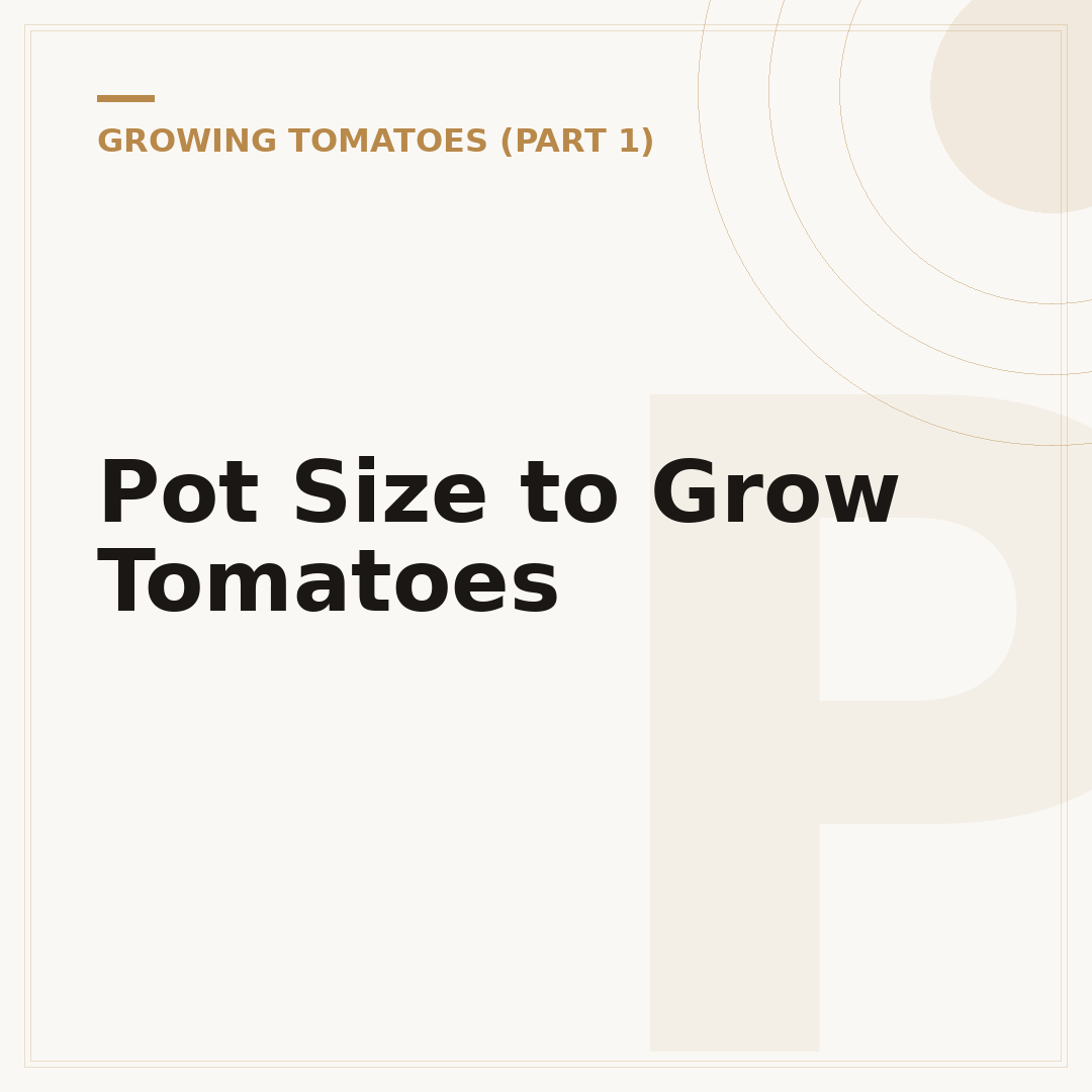 Pot Size to Grow Tomatoes