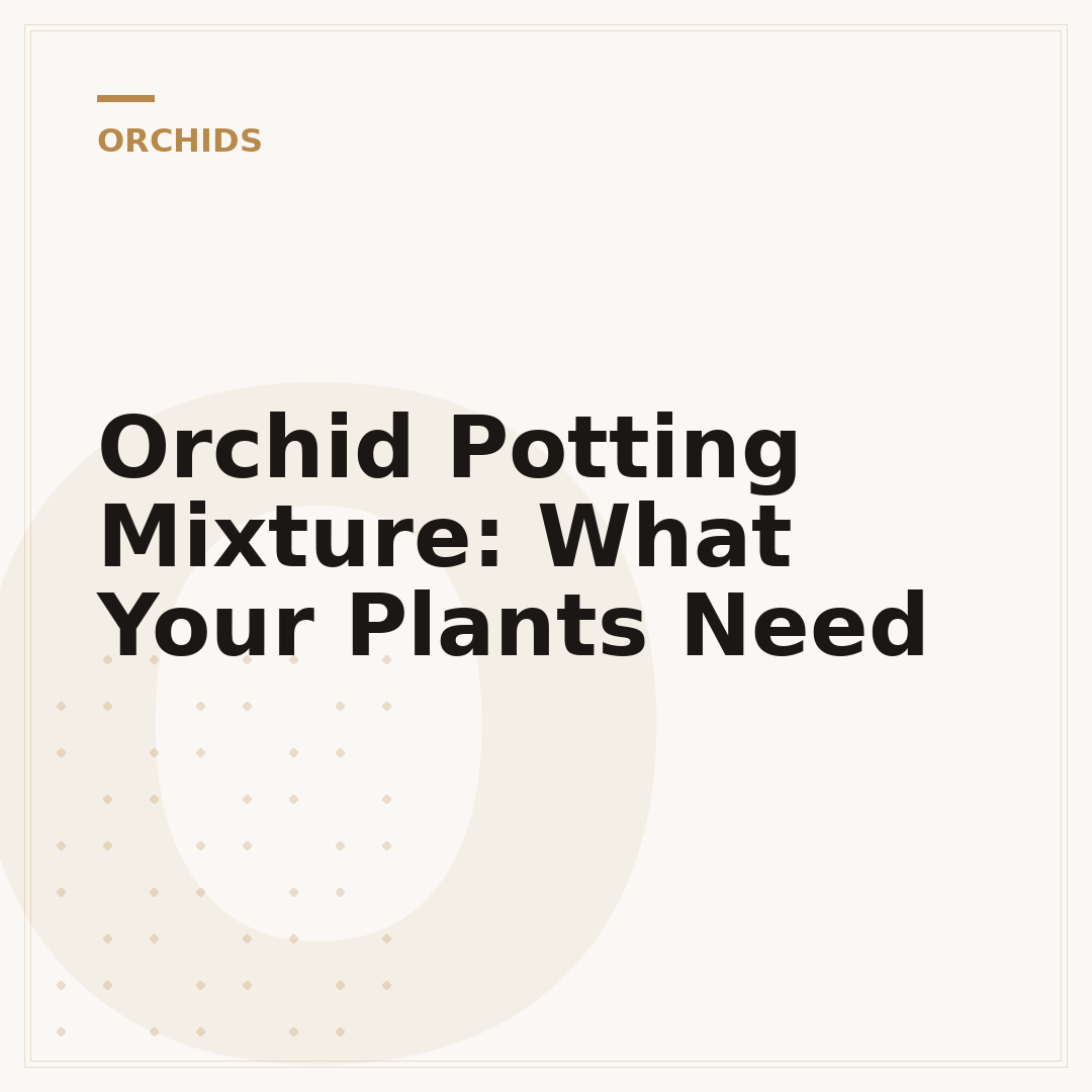 Orchid Potting Mixture: What Your Plants Need