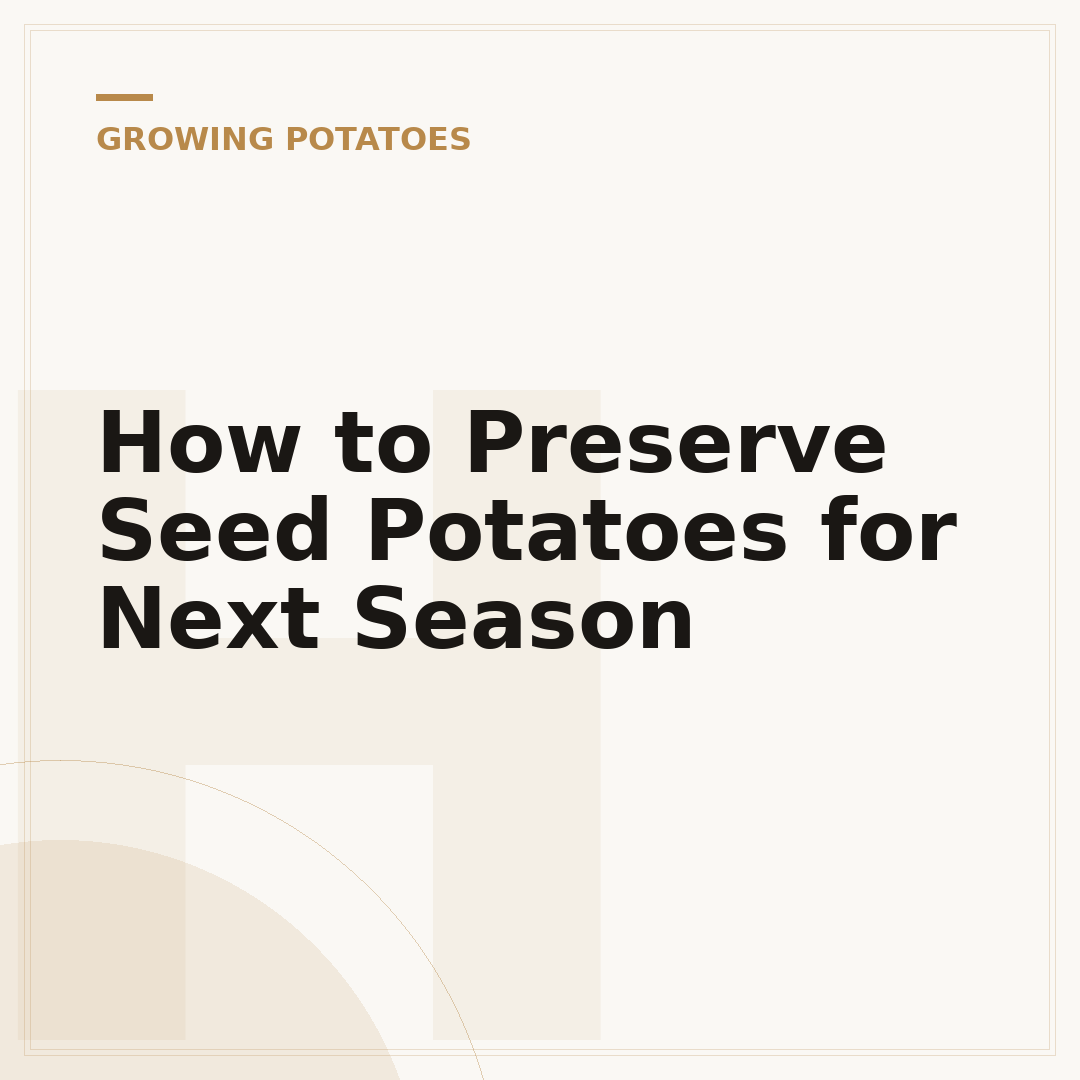How to Preserve Seed Potatoes for Next Season
