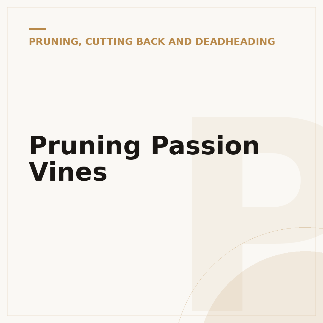 Pruning Passion Vines