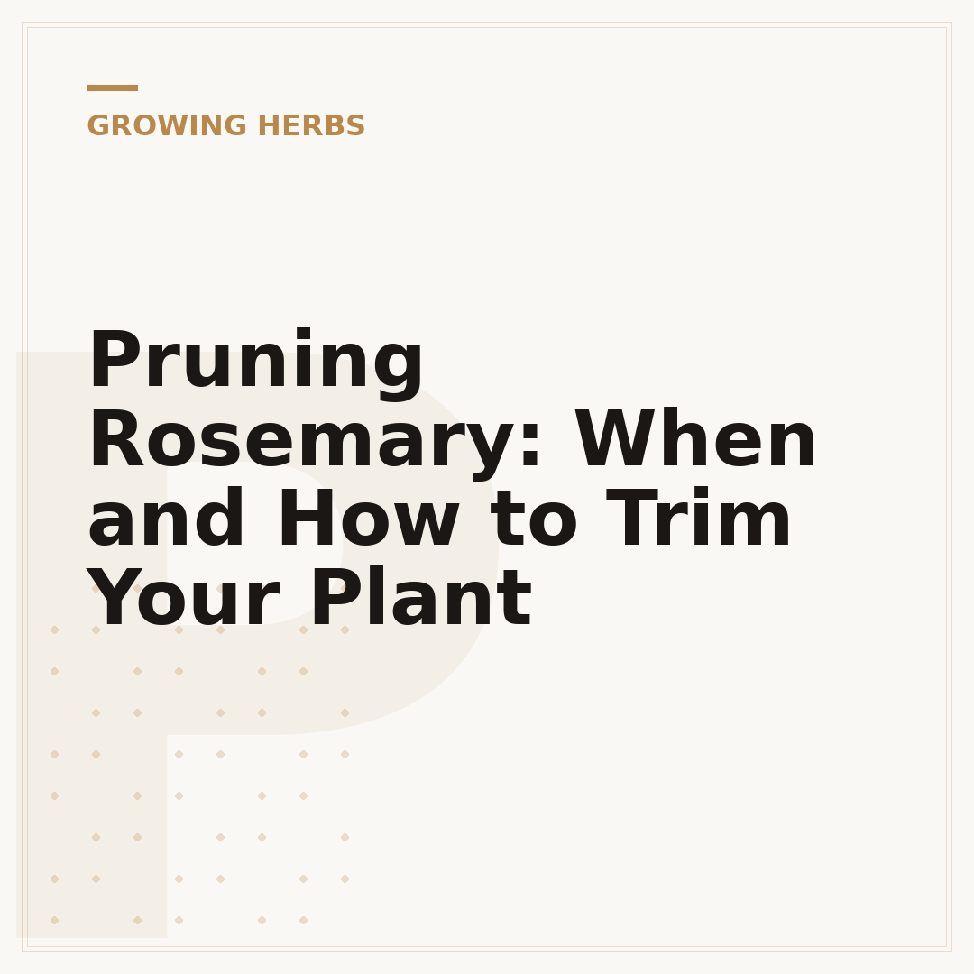 Pruning Rosemary: When and How to Trim Your Plant