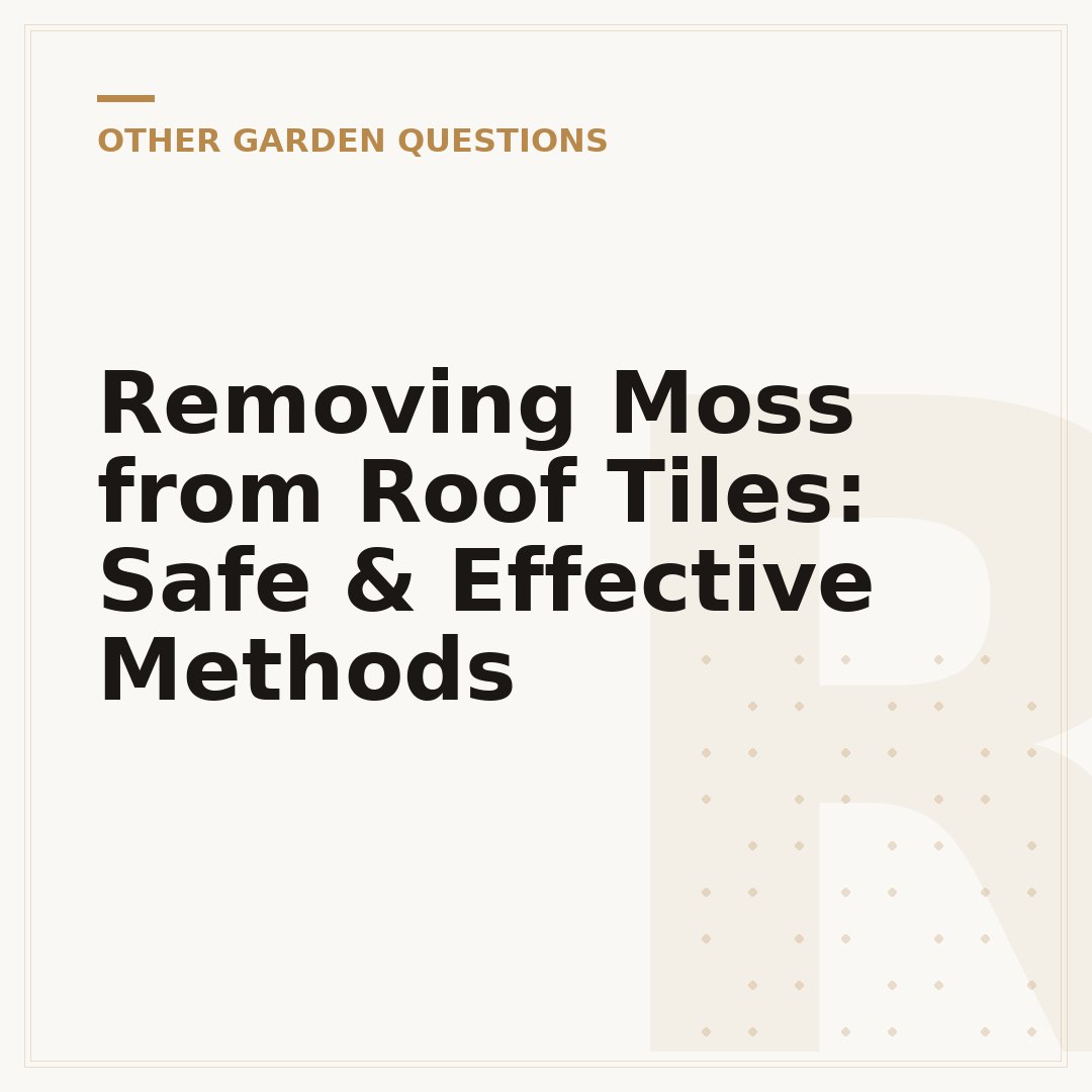 Removing Moss from Roof Tiles: Safe & Effective Methods