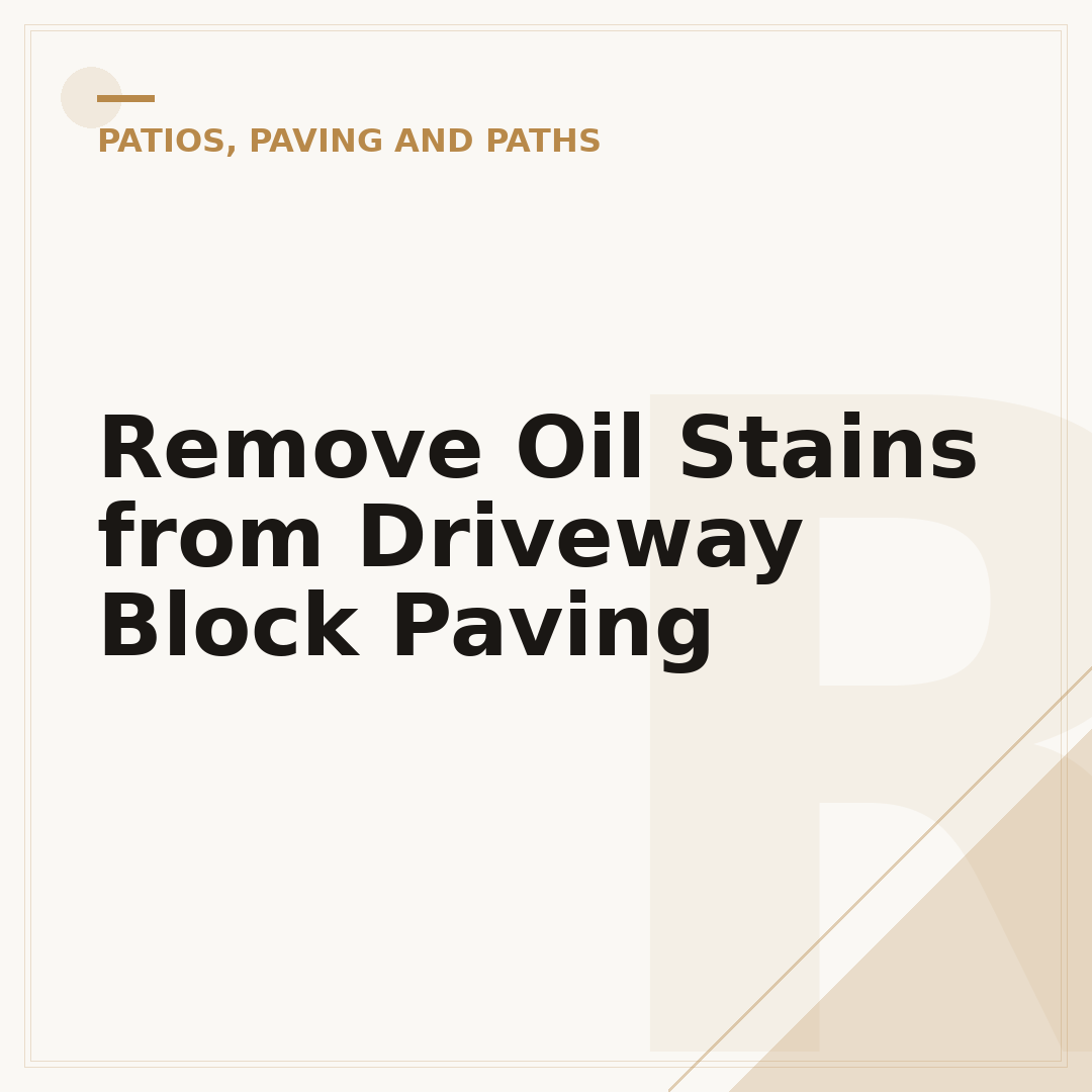 Remove Oil Stains from Driveway Block Paving