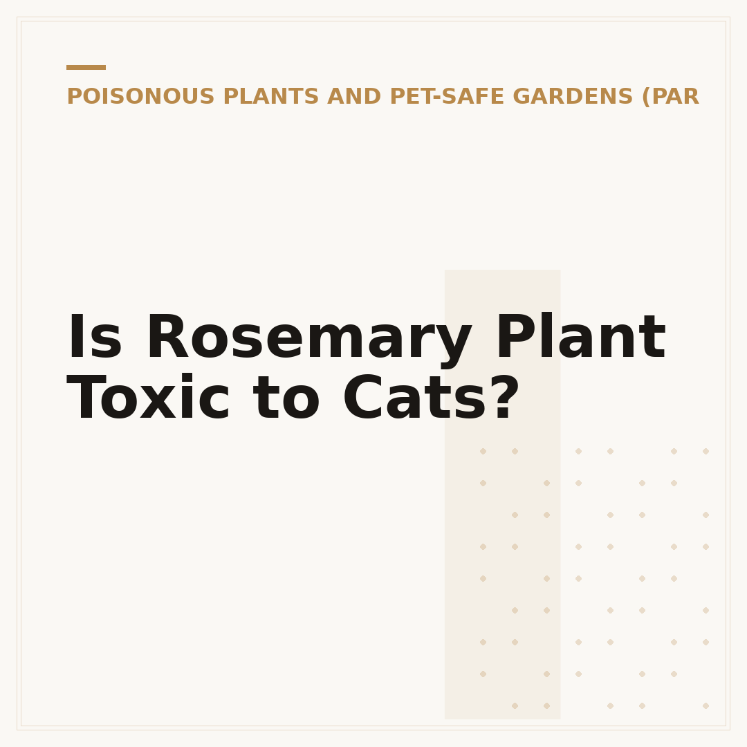 Is Rosemary Plant Toxic to Cats?