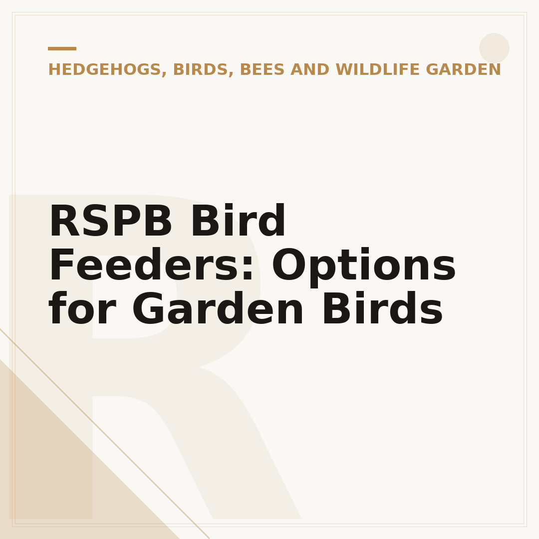RSPB Bird Feeders: Options for Garden Birds