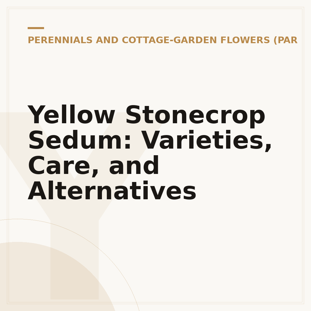 Yellow Stonecrop Sedum: Varieties, Care, and Alternatives