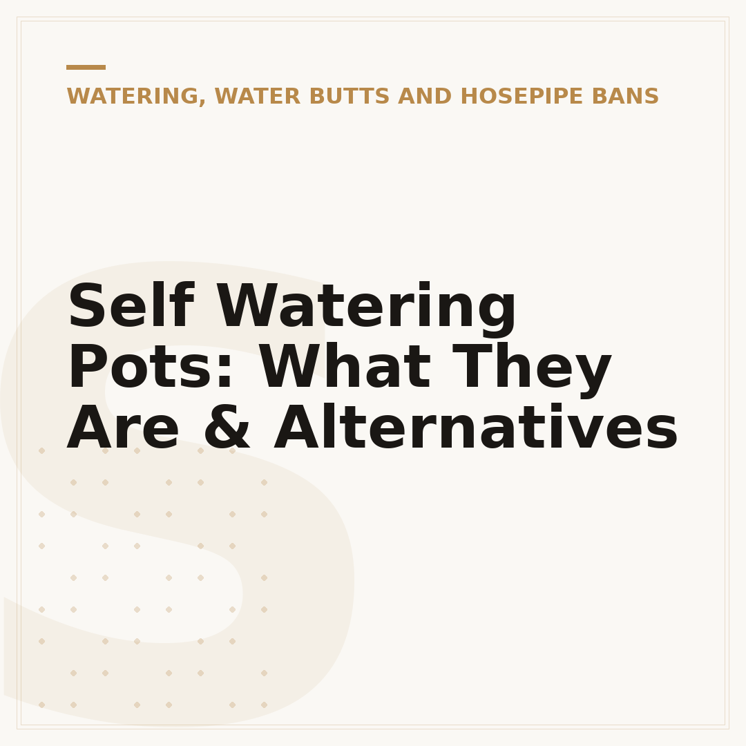 Self Watering Pots: What They Are & Alternatives