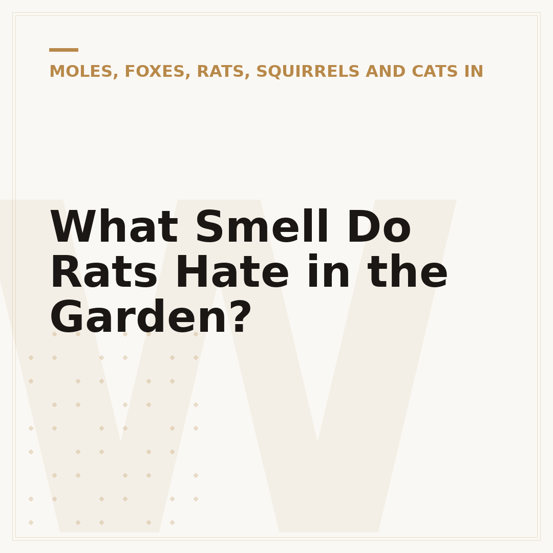 What Smell Do Rats Hate in the Garden?