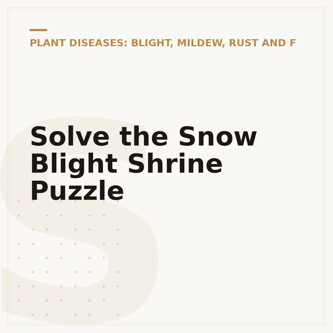 Solve the Snow Blight Shrine Puzzle