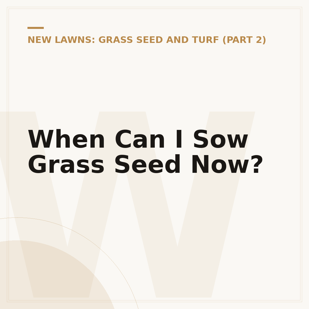 When Can I Sow Grass Seed Now?