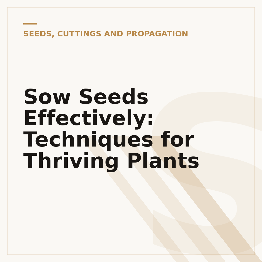 Sow Seeds Effectively: Techniques for Thriving Plants