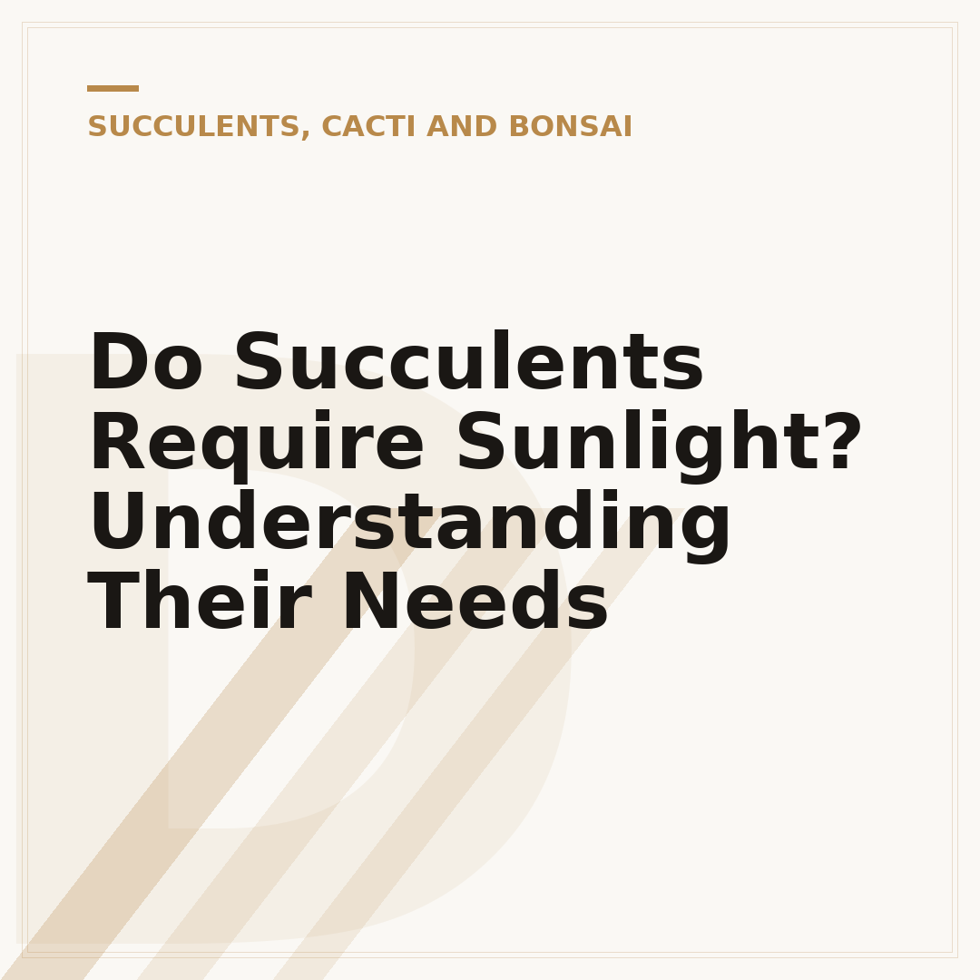 Do Succulents Require Sunlight? Understanding Their Needs