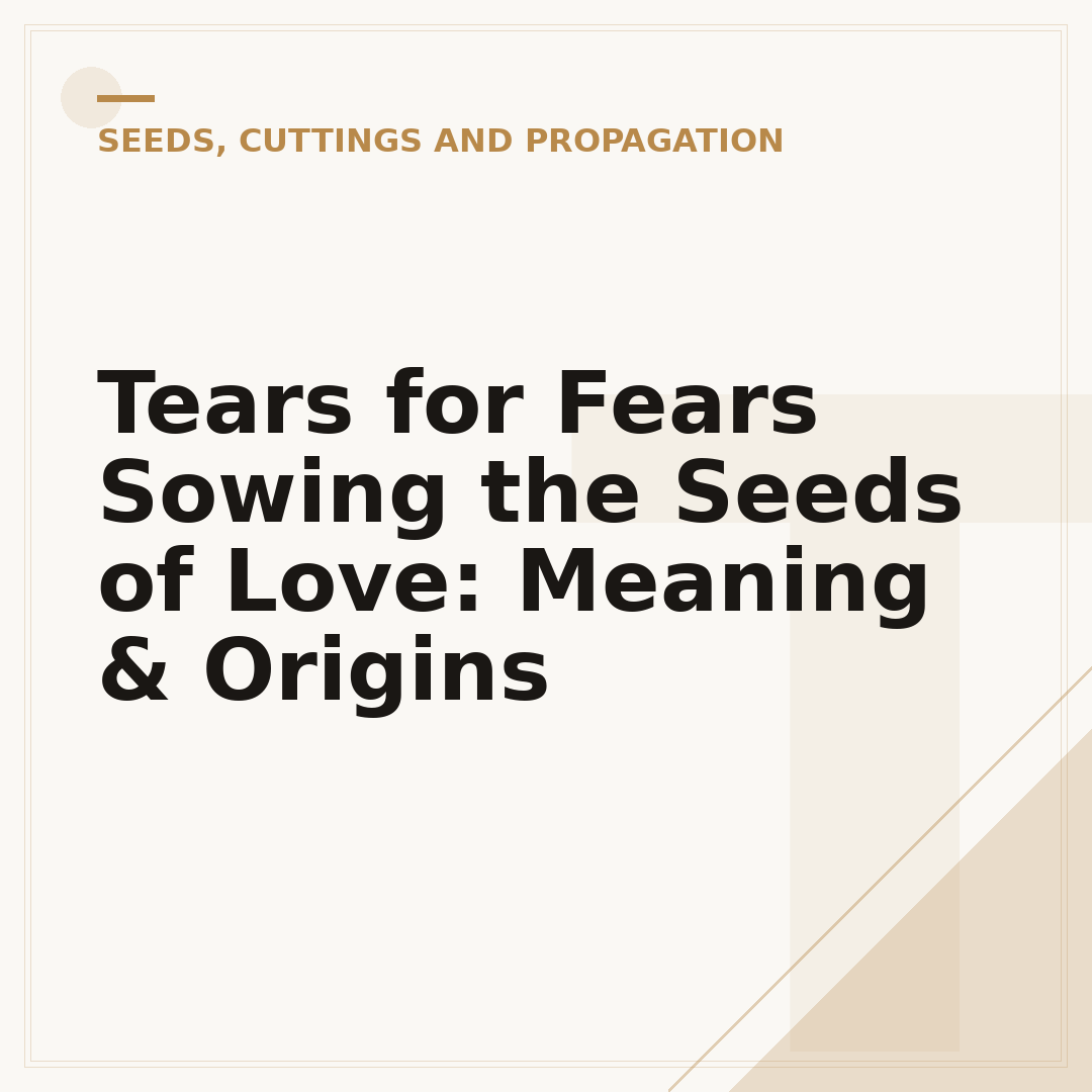 Tears for Fears Sowing the Seeds of Love: Meaning & Origins