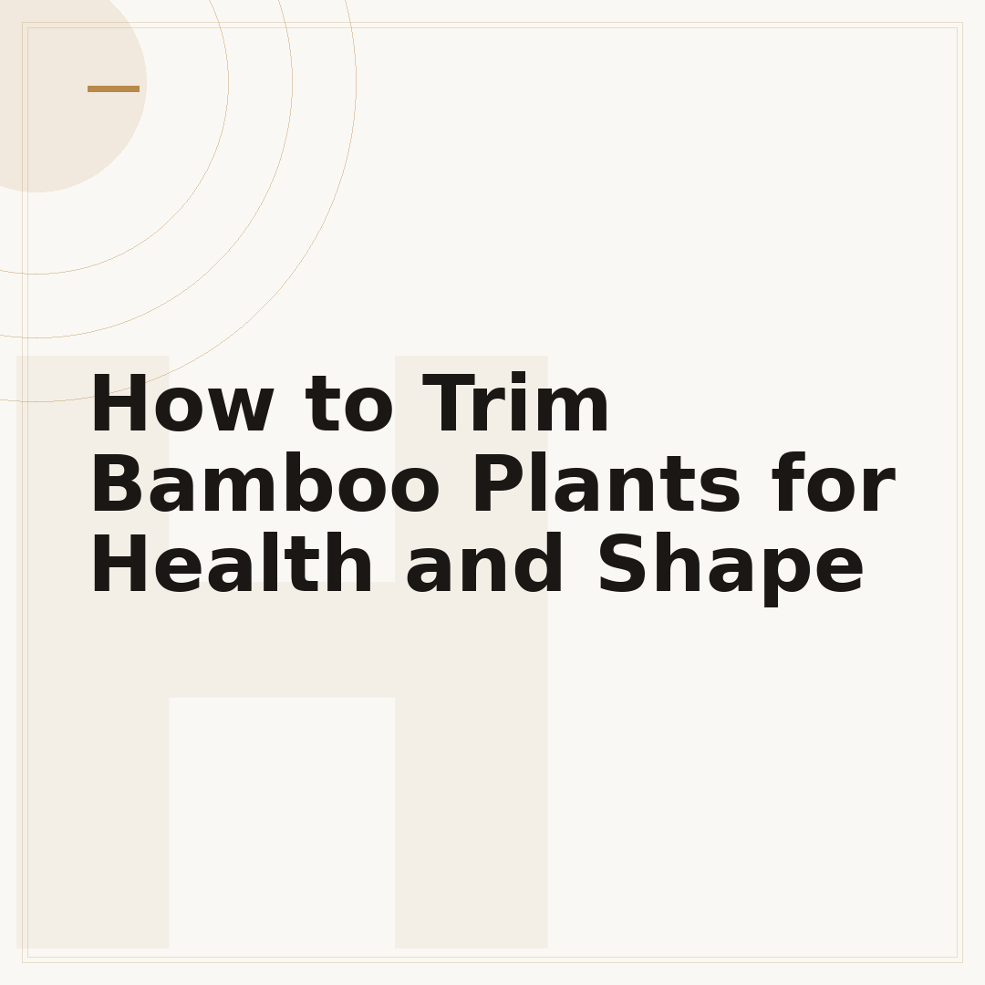 How to Trim Bamboo Plants for Health and Shape