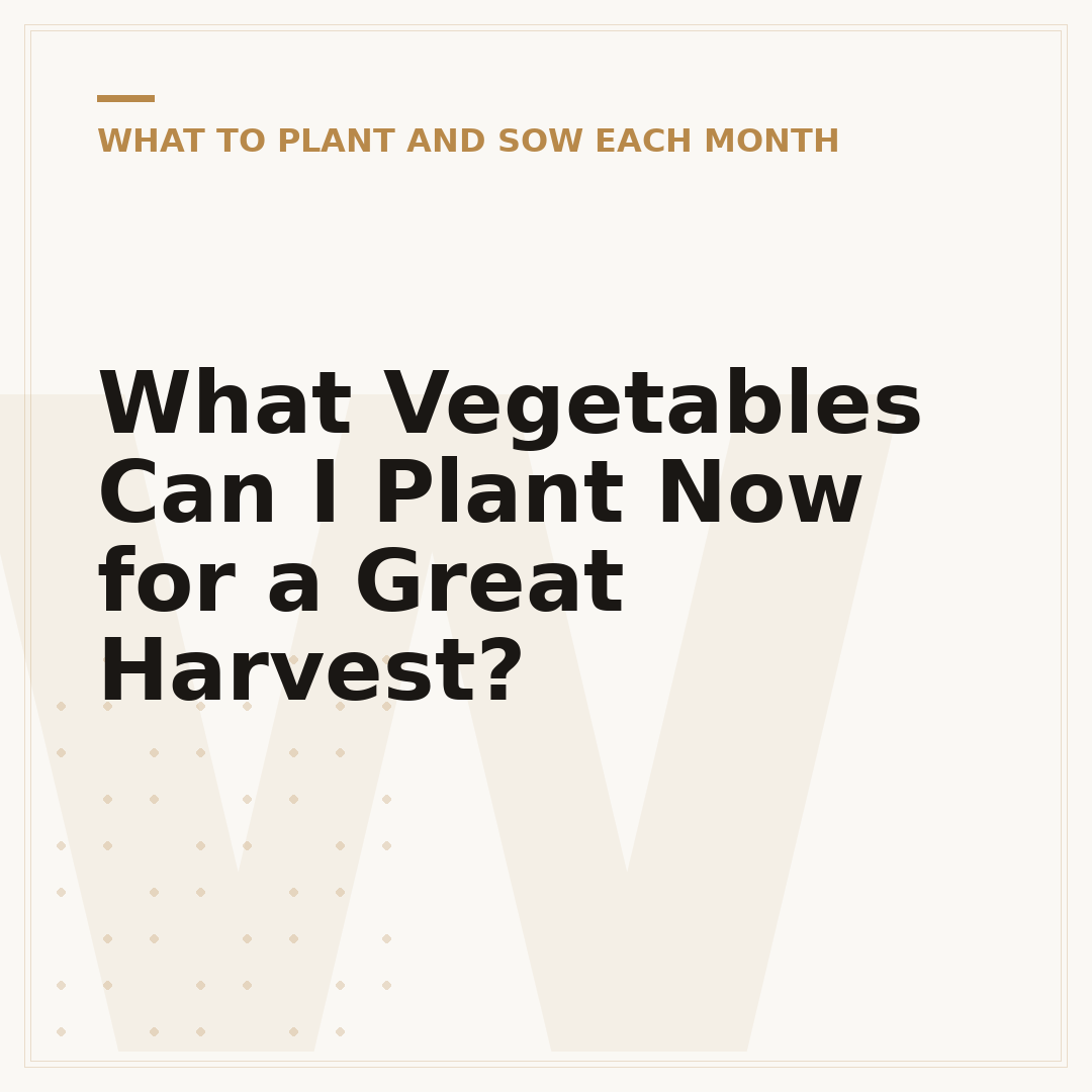 What Vegetables Can I Plant Now for a Great Harvest?