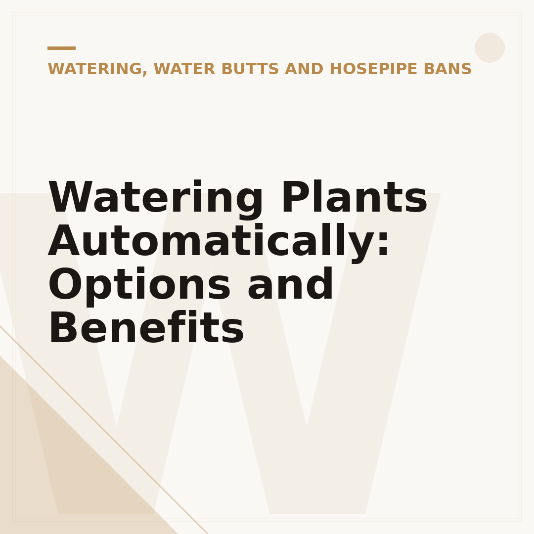 Watering Plants Automatically: Options and Benefits