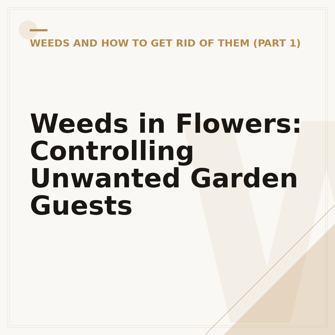 Weeds in Flowers: Controlling Unwanted Garden Guests