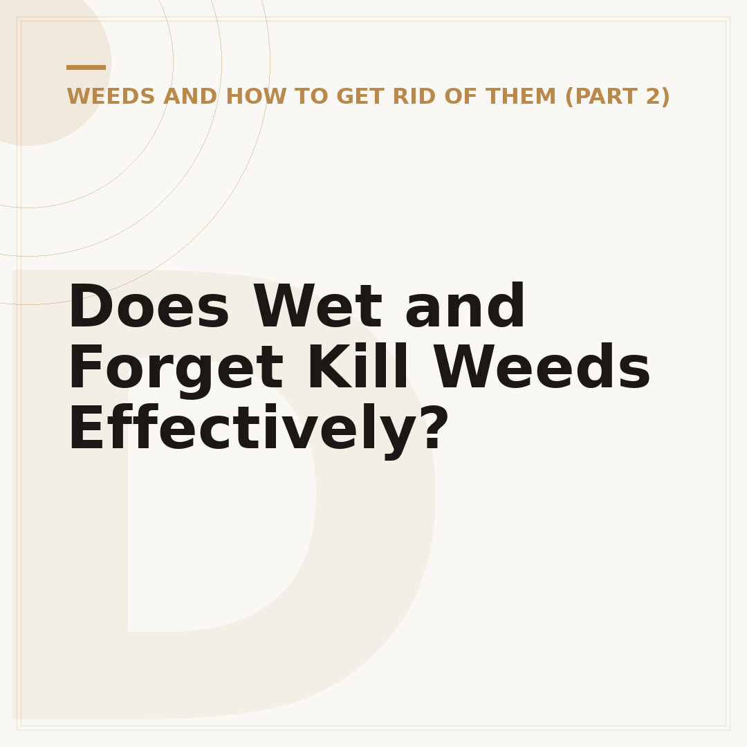 Does Wet and Forget Kill Weeds Effectively?