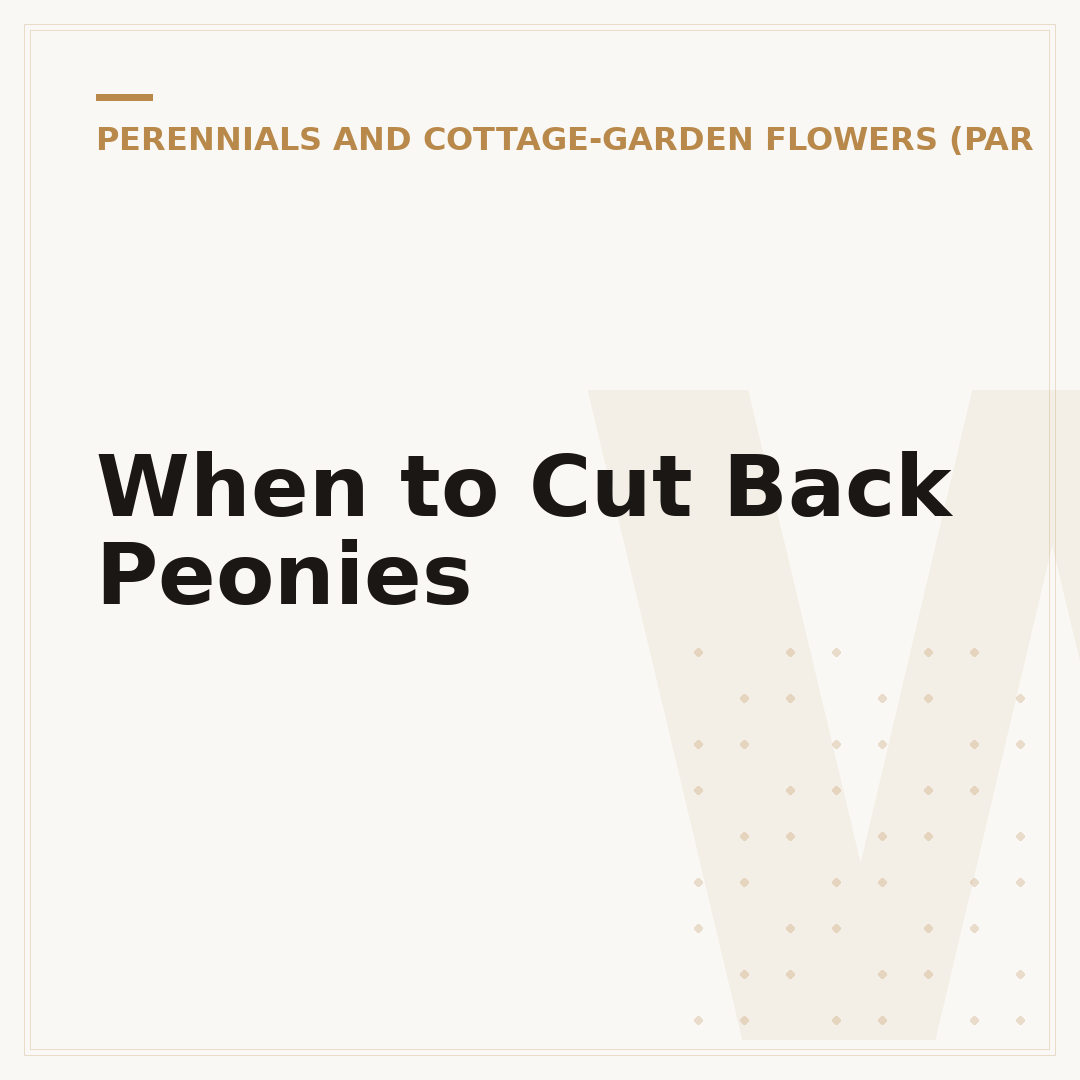 When to Cut Back Peonies