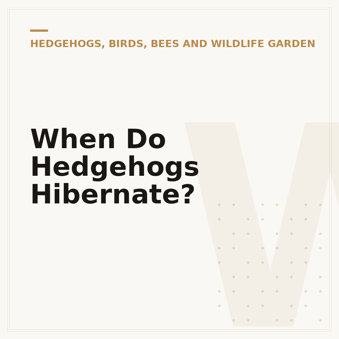 When Do Hedgehogs Hibernate?