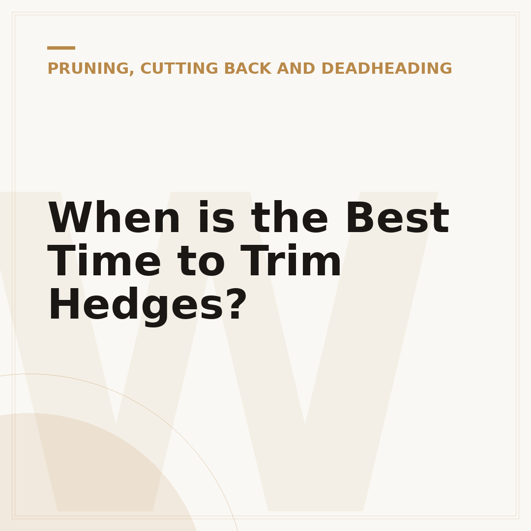 When is the Best Time to Trim Hedges?