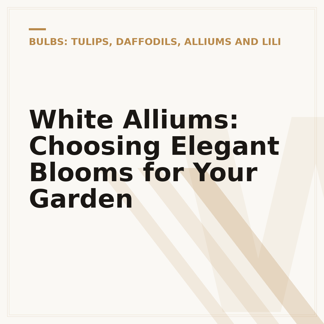 White Alliums: Choosing Elegant Blooms for Your Garden
