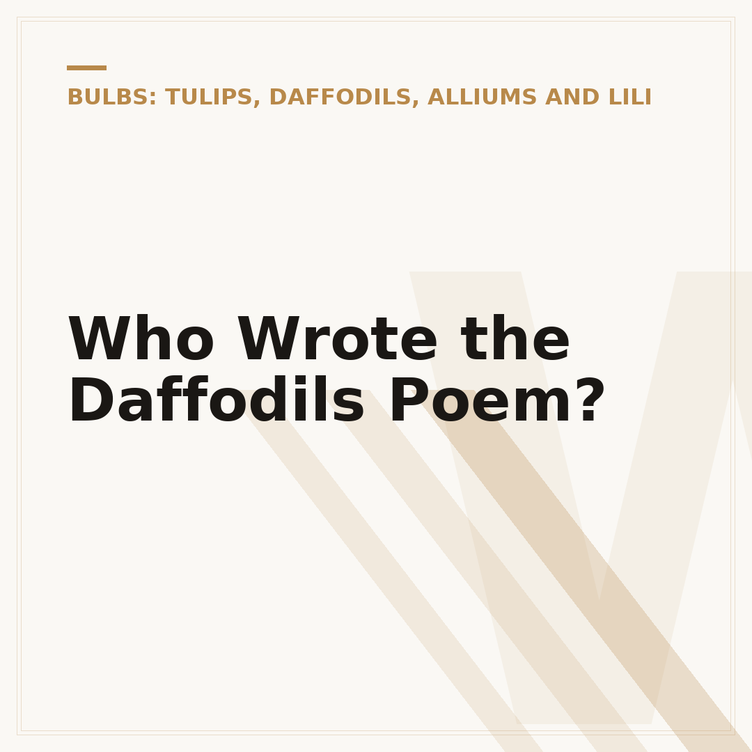 Who Wrote the Daffodils Poem?
