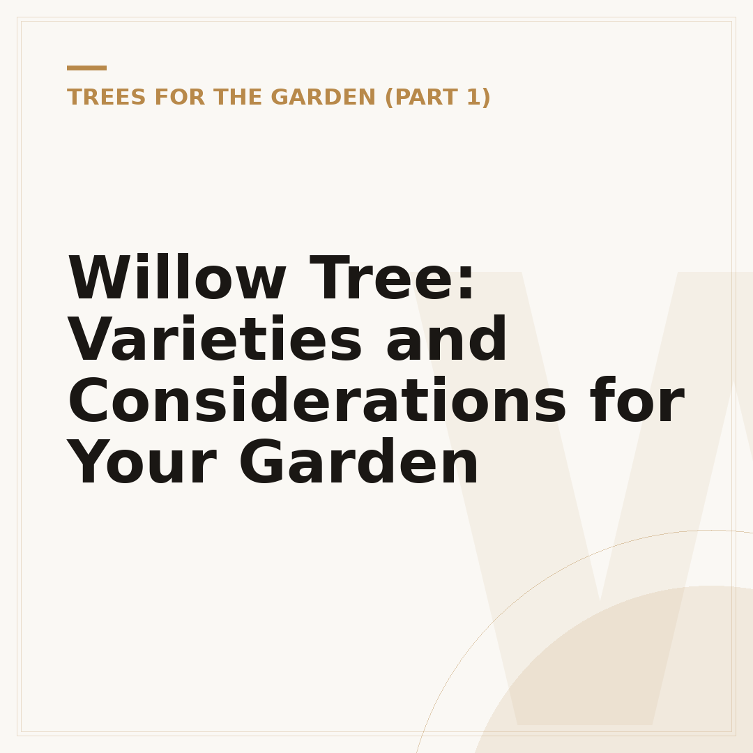 Willow Tree: Varieties and Considerations for Your Garden