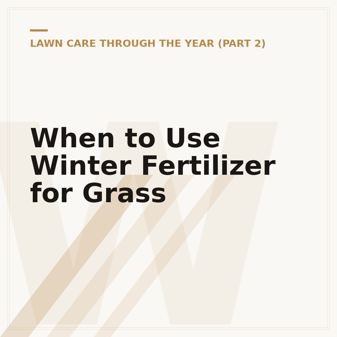 When to Use Winter Fertilizer for Grass